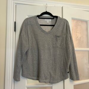 Calvin Klein Heather Gray V-Neck Shirt S